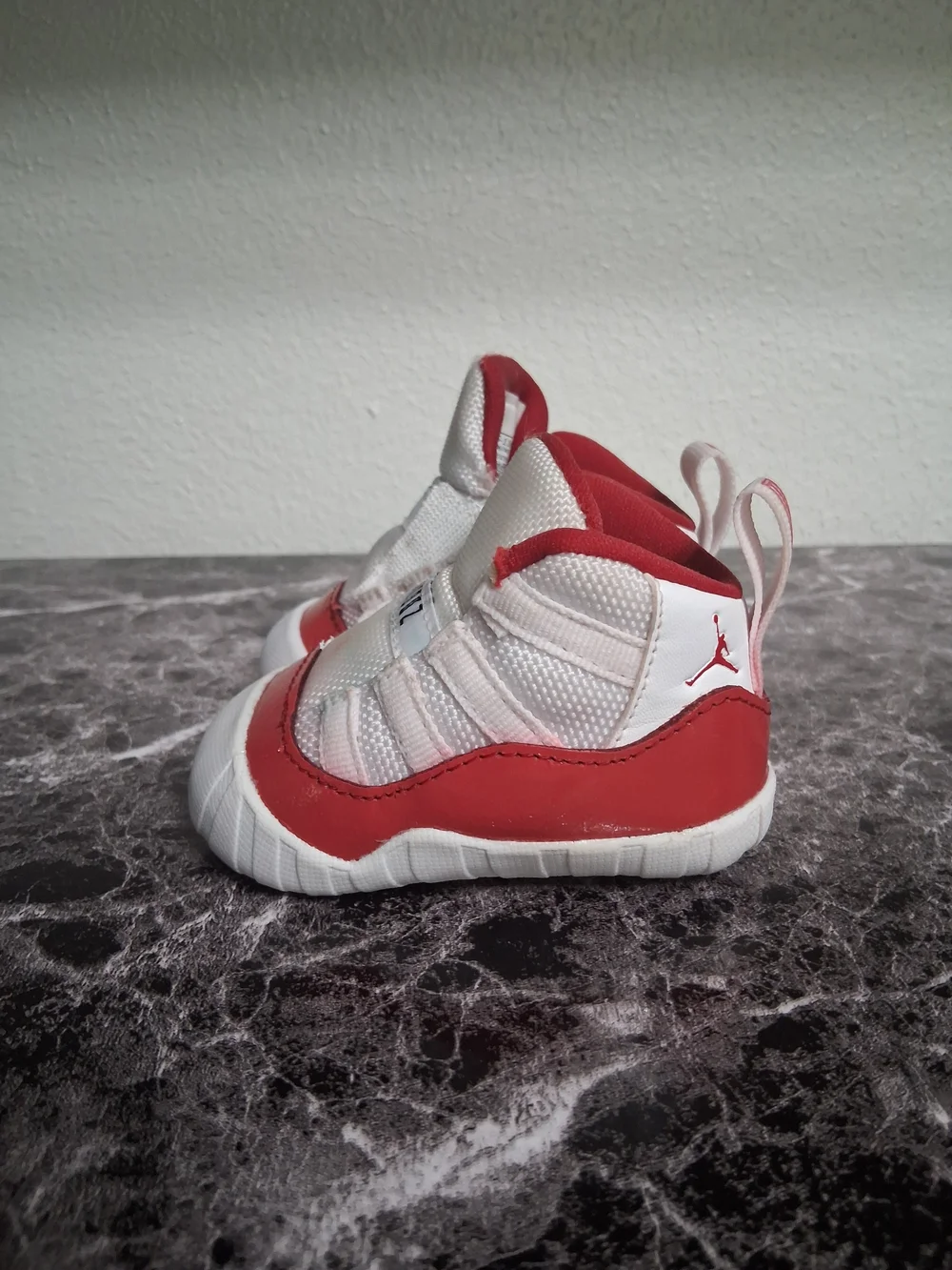 Baby Jordan 11 Cherry Red & White Basketball Shoes Size 2C